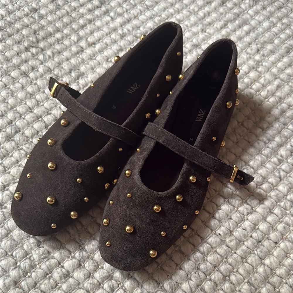Zara studded ballet flats